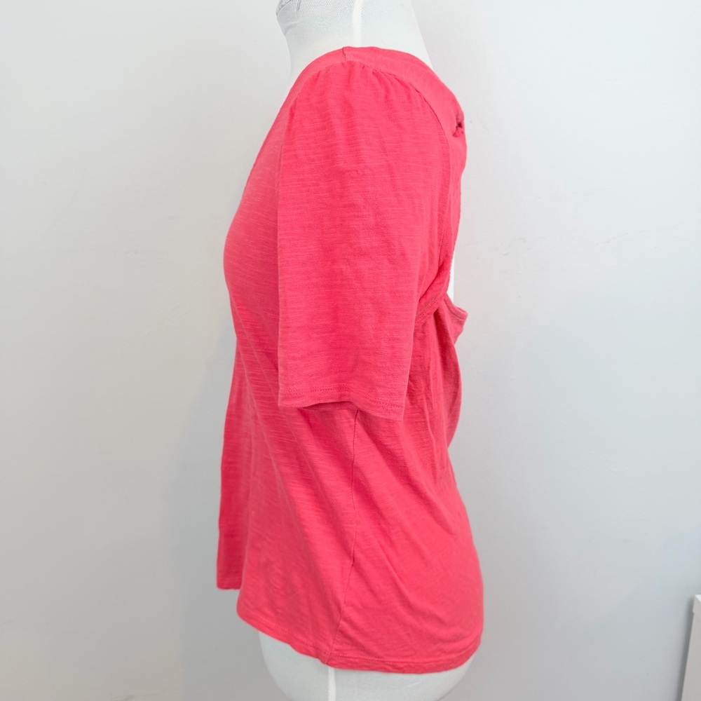 Anthropologie Pink Open Back Short Sleeve Top - Picture 4 of 5